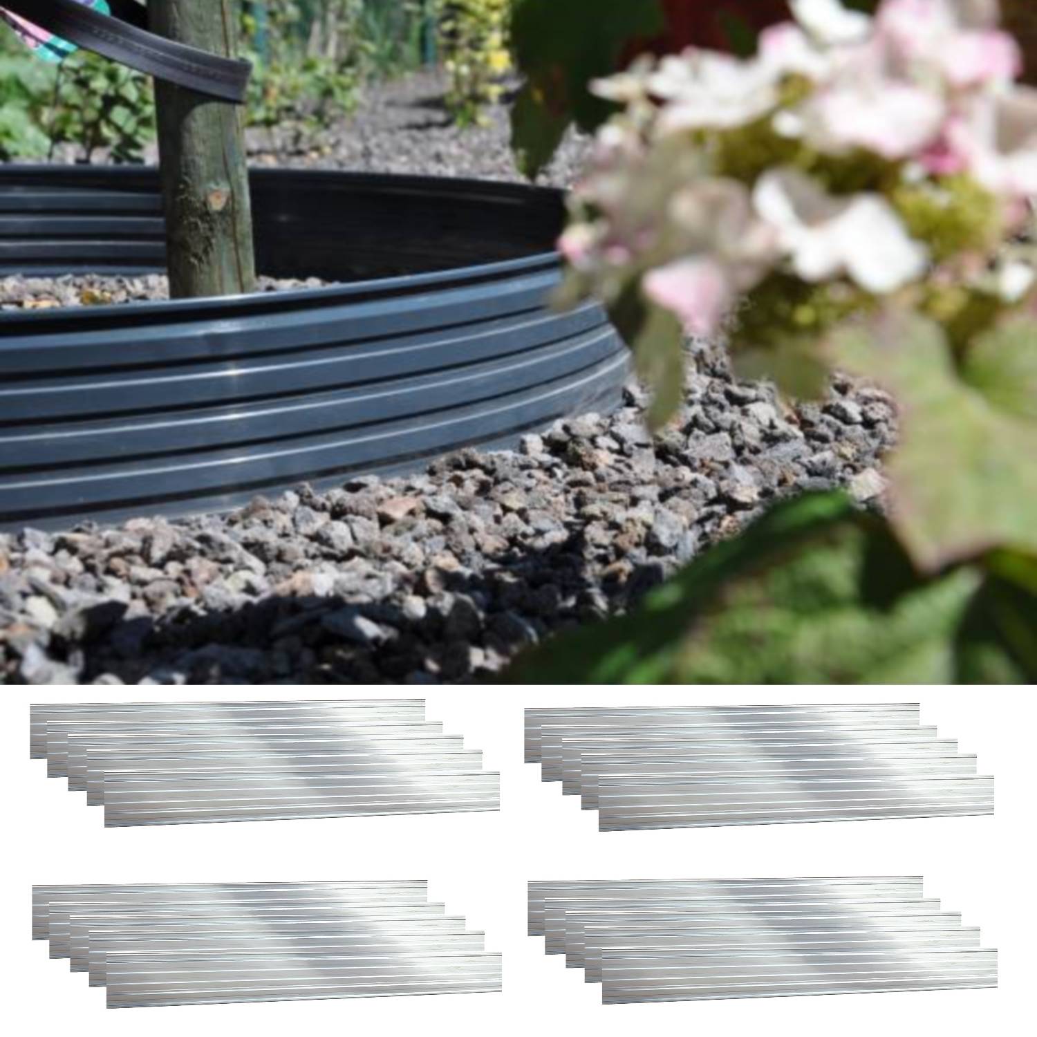 20er Set Green Universe Rasenkanten 14cm x 100cm (20m) | Beeteinfassung | Beetumrandung