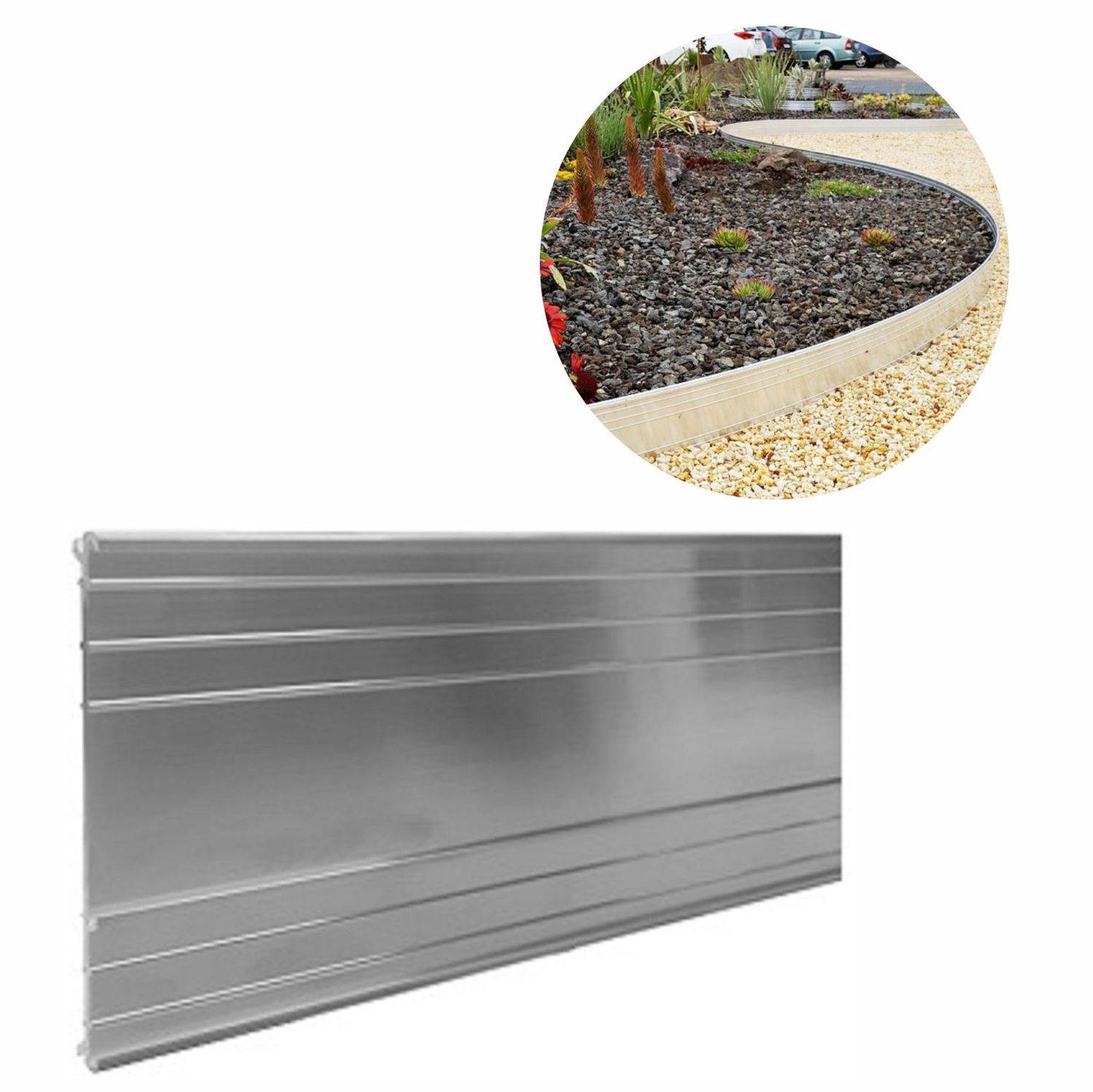 Ultra Starke Alu Rasenkanten 10-14-24 cm, Width:24 cm,Quantity:20,Length:1 m