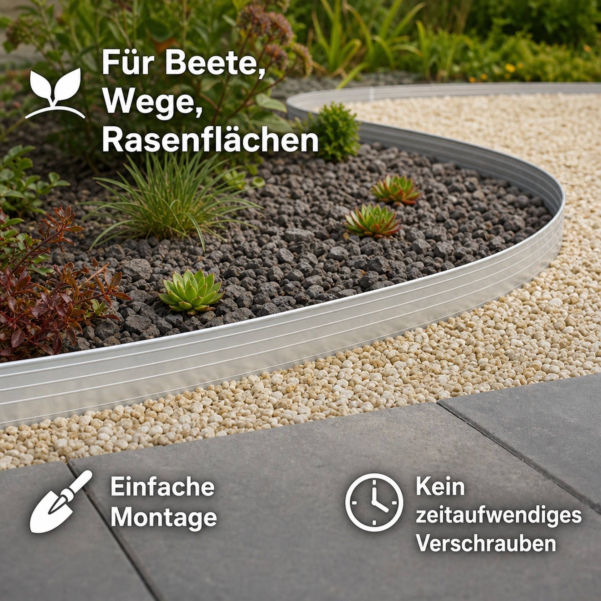Alu Rasenkante ultra stark Höhe 10-24 cm Länge 1-30 m Breite 24 cm