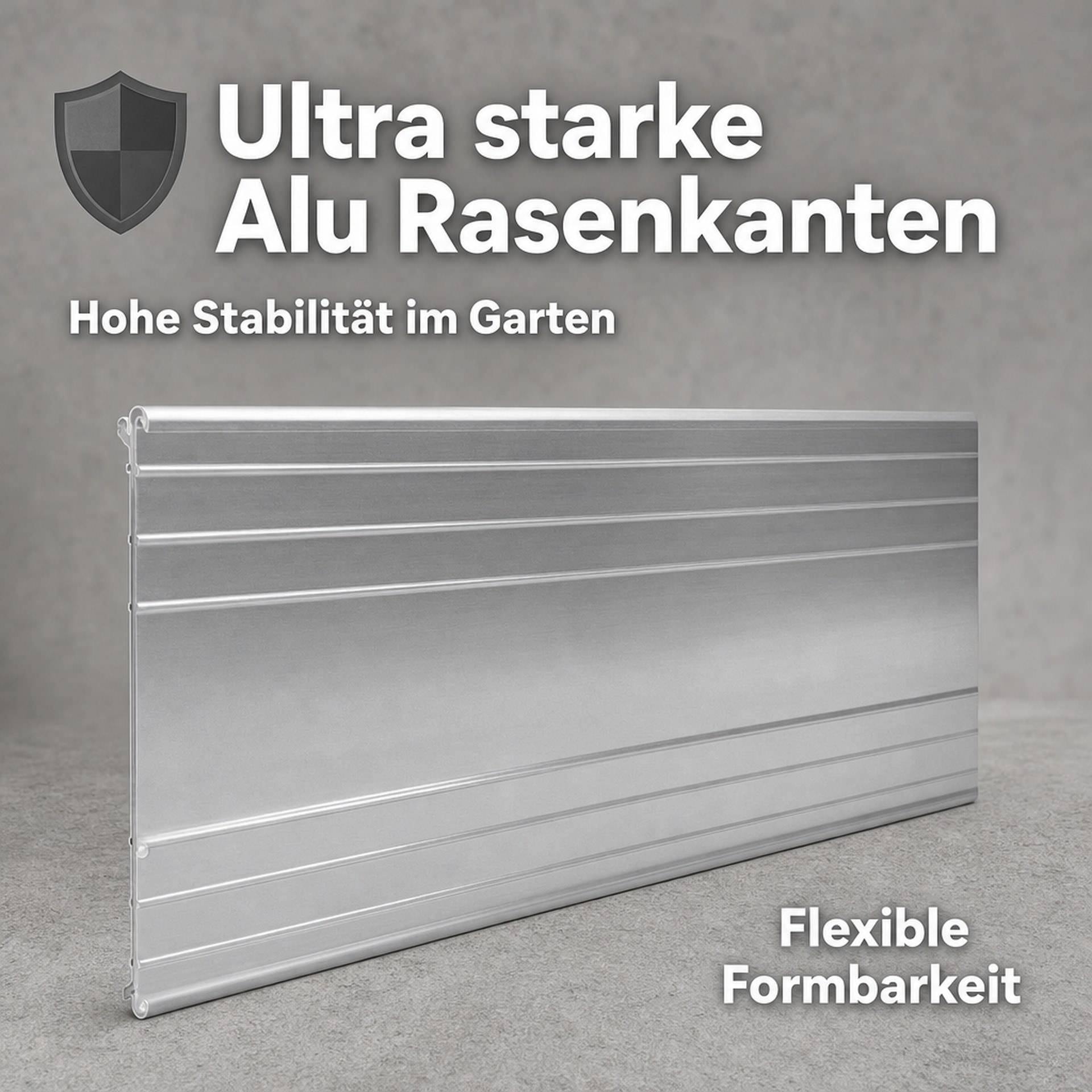 Aluminium Rasenkanten ultra stark 14 cm x 1 m, 10 Stück