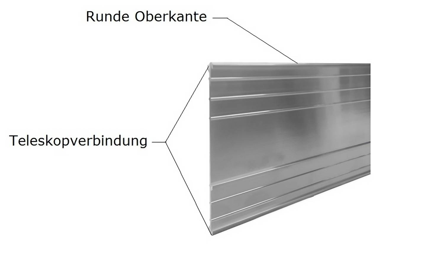 Ultra Starke Alu Rasenkanten 10-14-24 cm, Width:24 cm,Quantity:20,Length:1 m