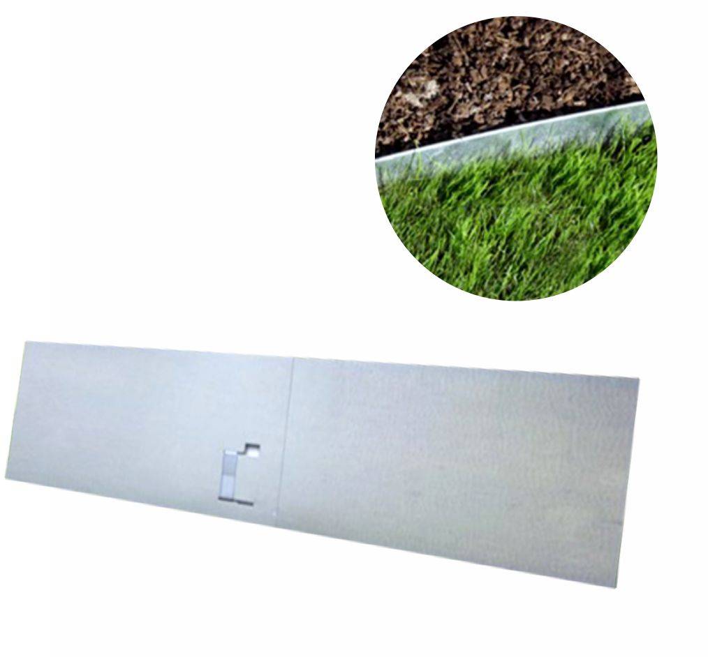Rasenkanten Metall 18.5 cm x 120 cm ohne Farbe | Beeteinfassung | Beetumrandung, Farbe:ohne Farbe
