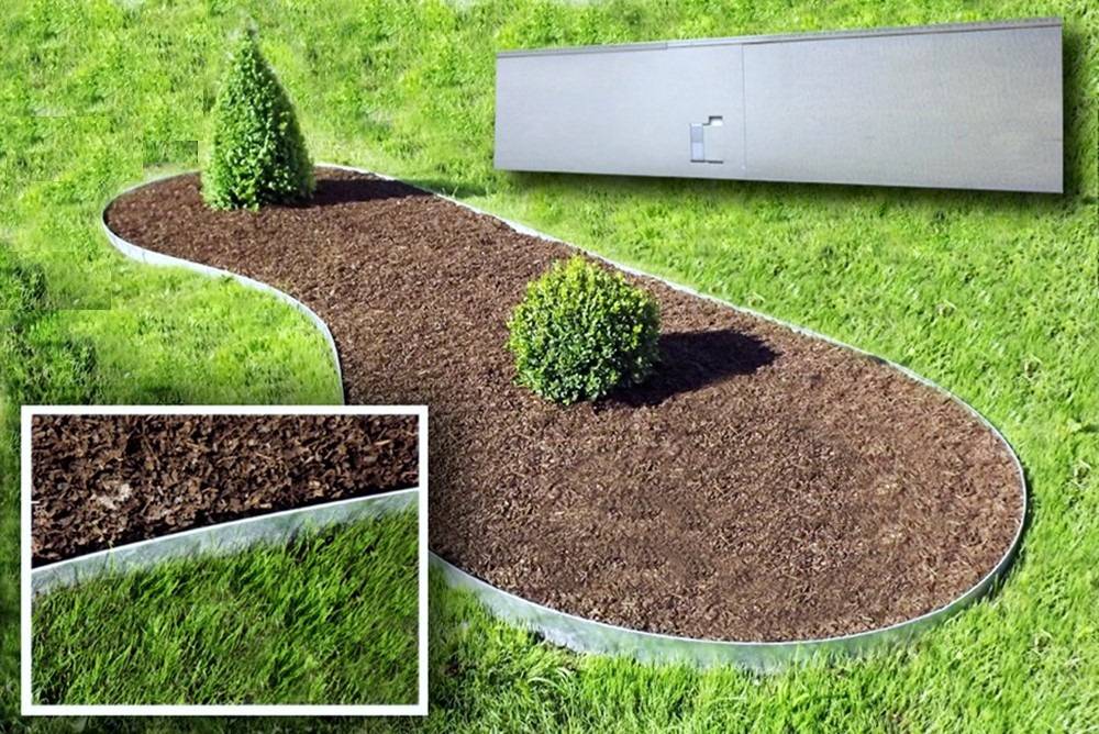 Rasenkanten Metall 13.5cm x 120cm ohne Farbe | Beeteinfassung | Beetumrandung, Farbe:ohne Farbe