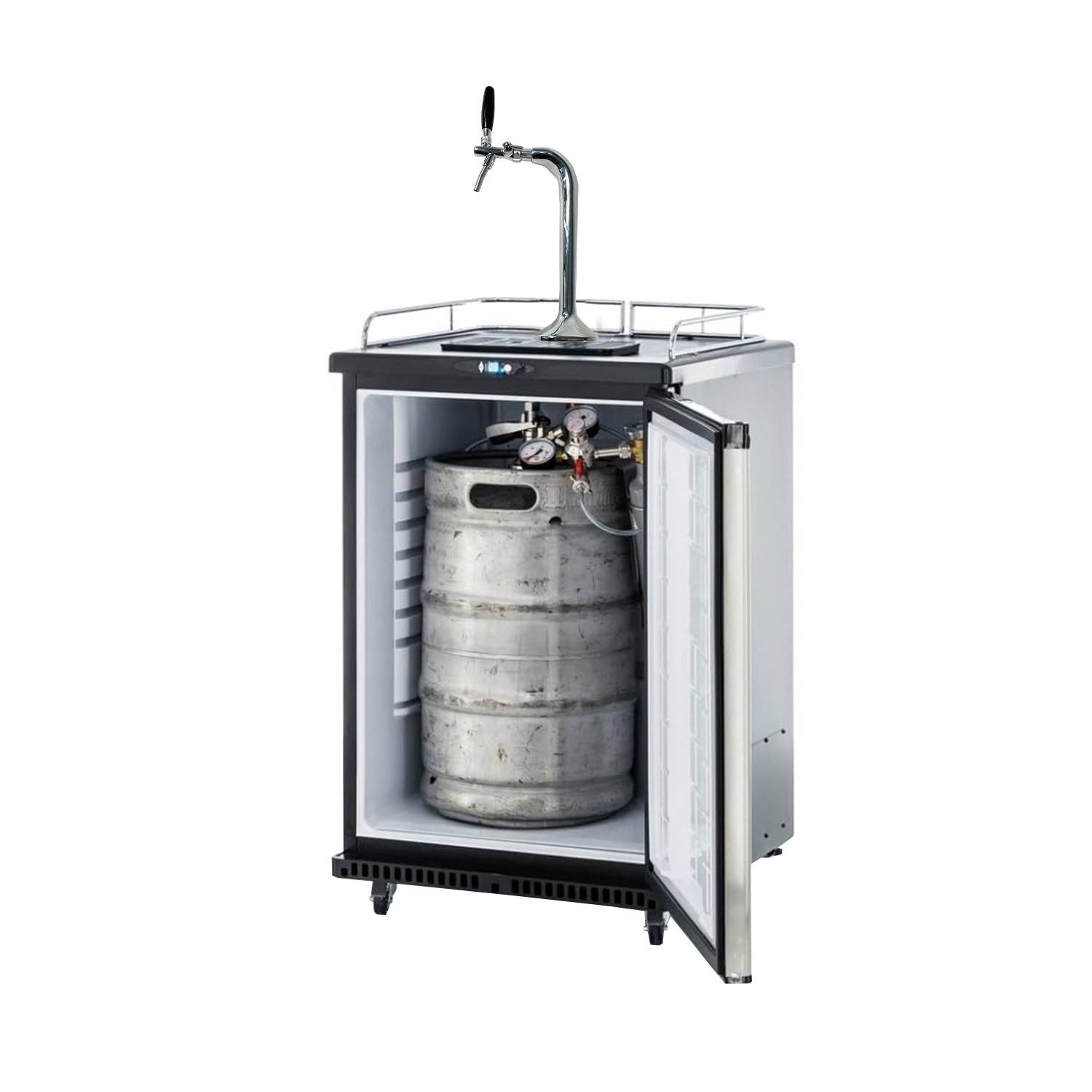 Fassbierkühlschrank bis zu 50L Fässer (Bierbar) - inkl. Schanksäule Elegant und Kompensatorhahn