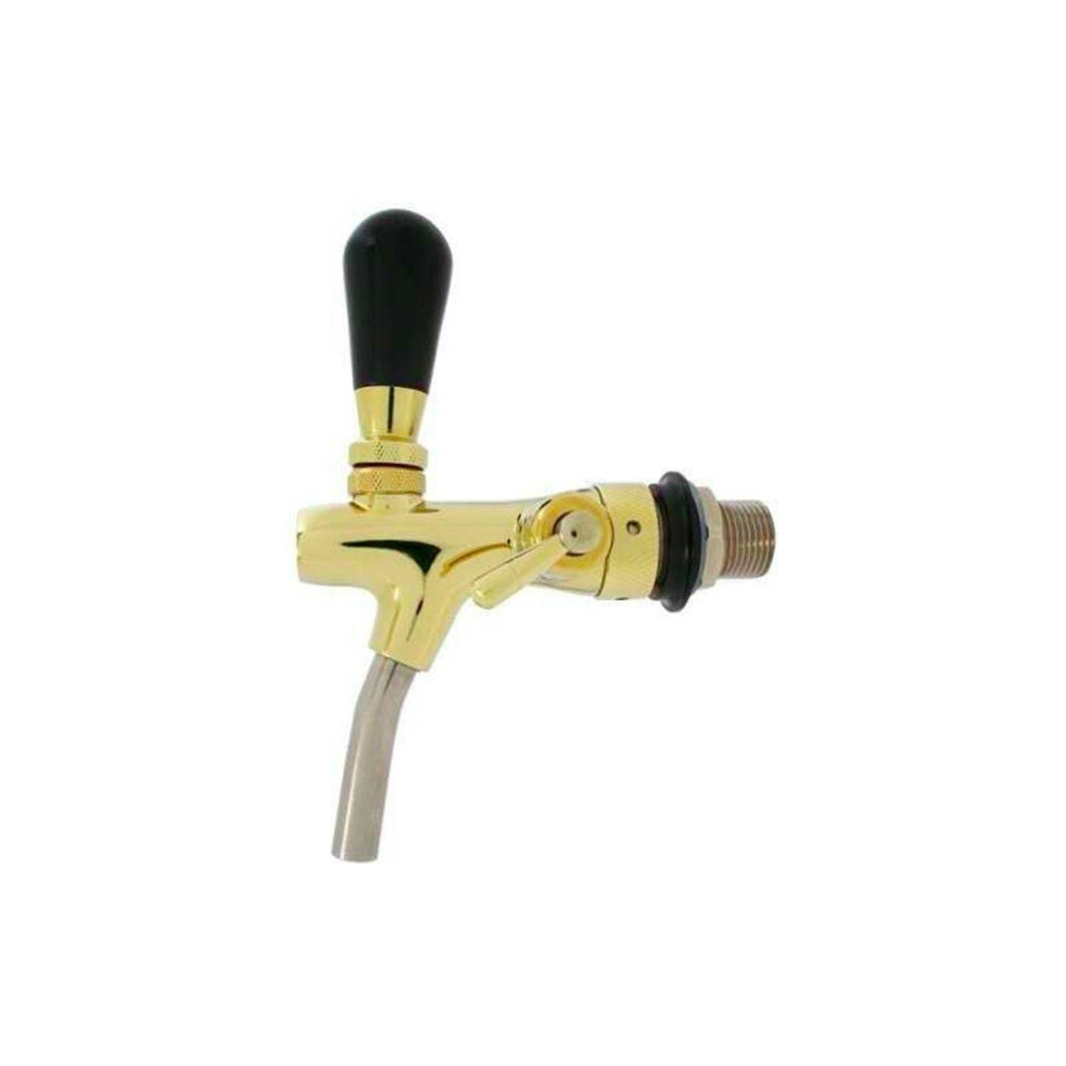 Zapfhahn, Kompensatorhahn, Bierzapfhahn, Schankhahn - selbstschließend, gold, Length:55 mm