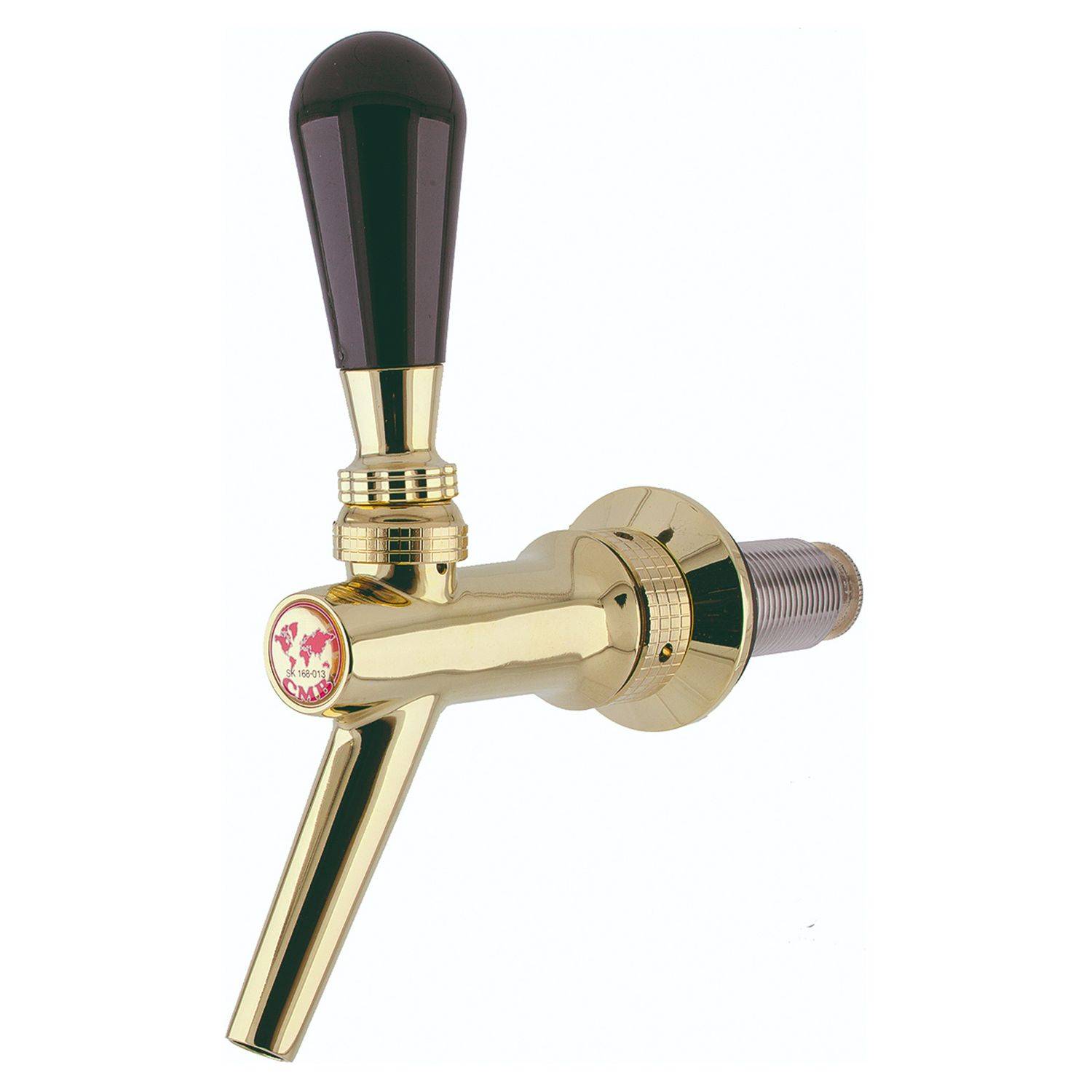 Kolbenschankhahn V20 aus Chromnickelstahl, gold