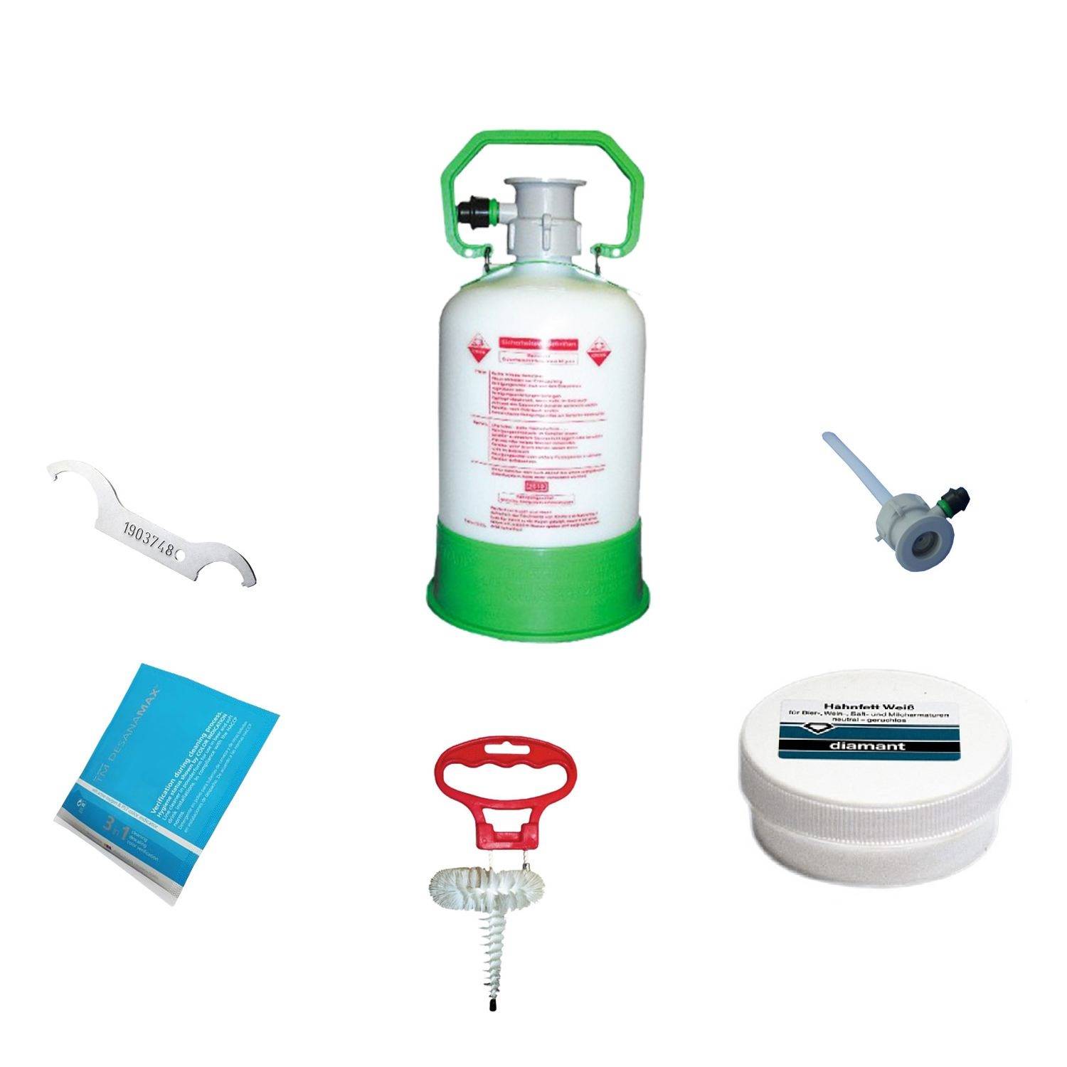 Reinigungsset Easy, Art:köpi - fitting,Detergent:Bevi - Power Pulver - Alkalisch,brush:Köpi und Korb
