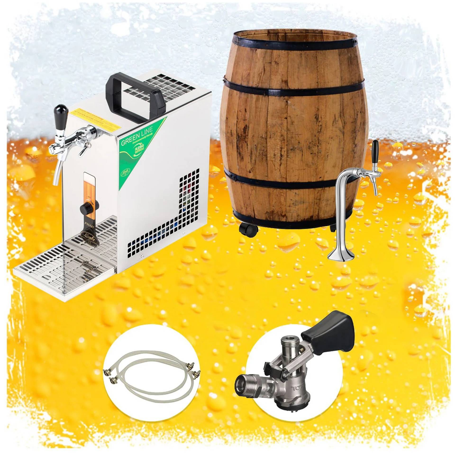Komplett Set - Zapfanlage Bierzapfanlage Mobile Bierbar - BARRIQUE Zapfkopf Korb