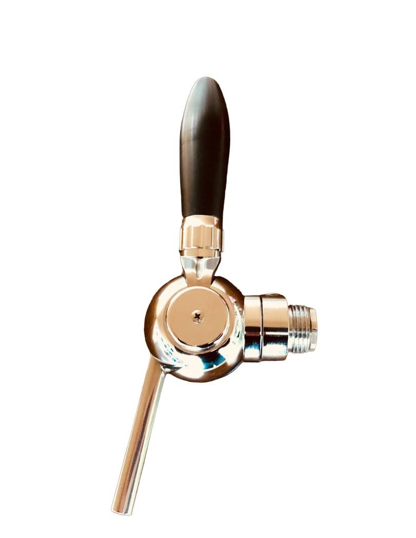 Bierzapfhahn - Cosmo, verchromter Kompensator mit Stahlanschluss 5/8" - 1/2", Length:55 mm