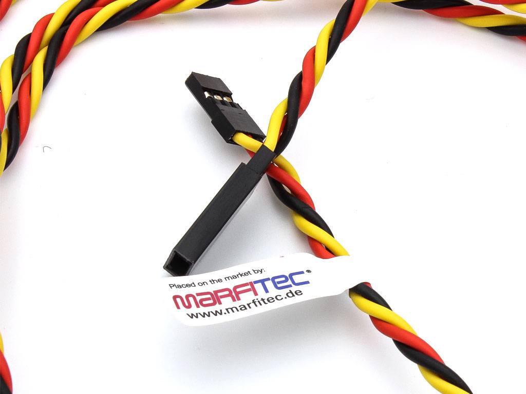 6 Stück JR Servokabel Verlängerung twistet 200 cm lang (male/female)