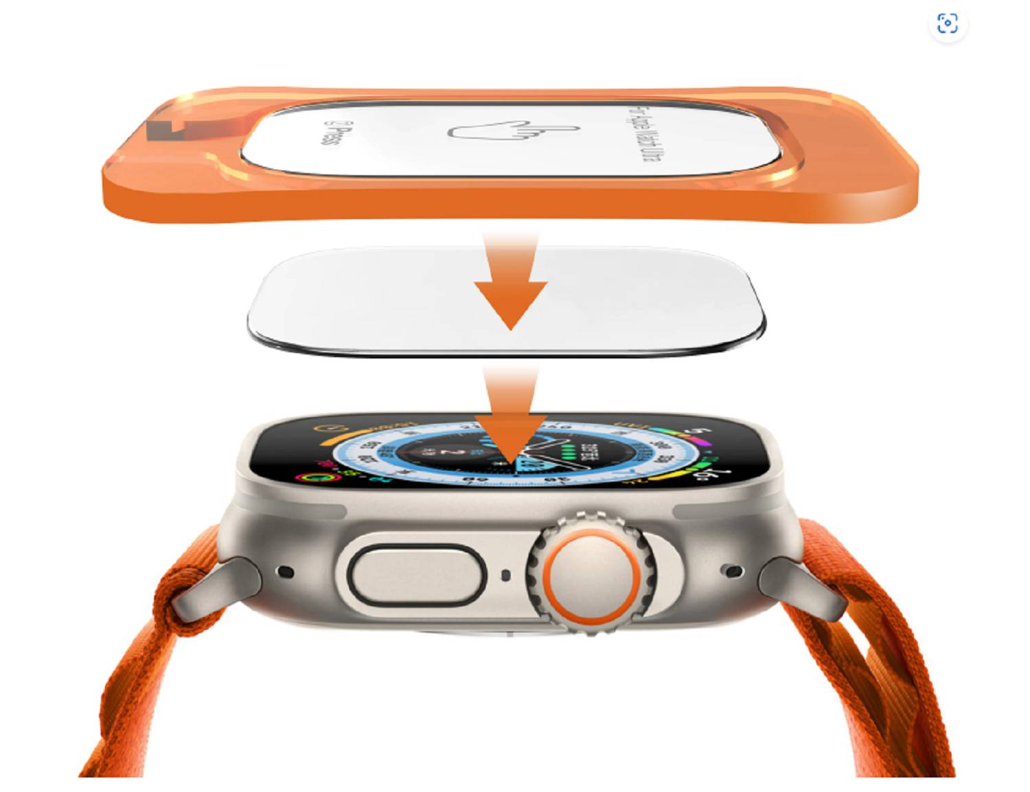 6x 9H Panzerhartglas für Apple Watch Ultra 2 49 mm 3D KLAR Displayglas Schutzglas Displayschutz Tempered Panzerglas