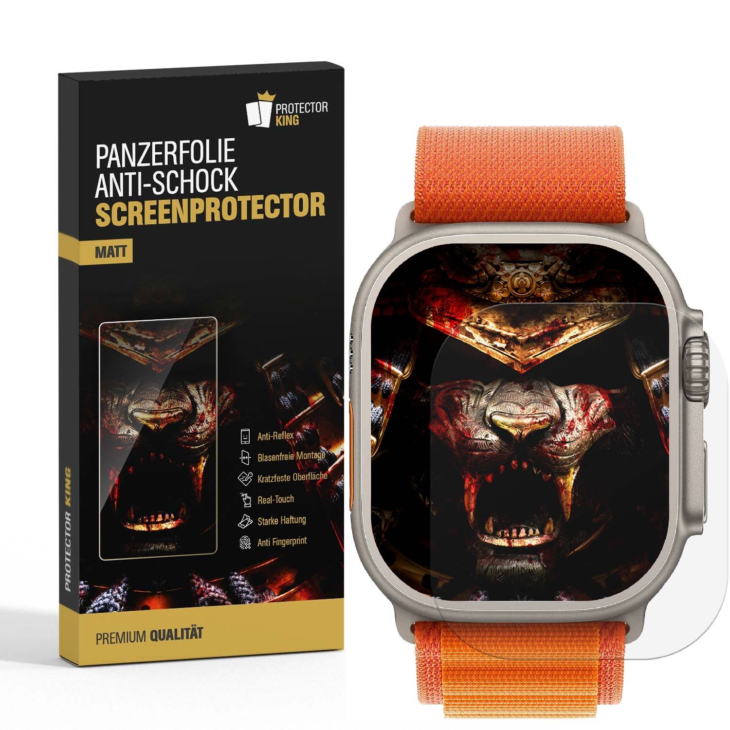 6x 9H Panzernanoglas für Apple Watch Ultra 49mm MATT FLEXIBLER Displayschutz Schutzglas Panzerglas Schutzfolie Panzeschutzglas Glasfolie