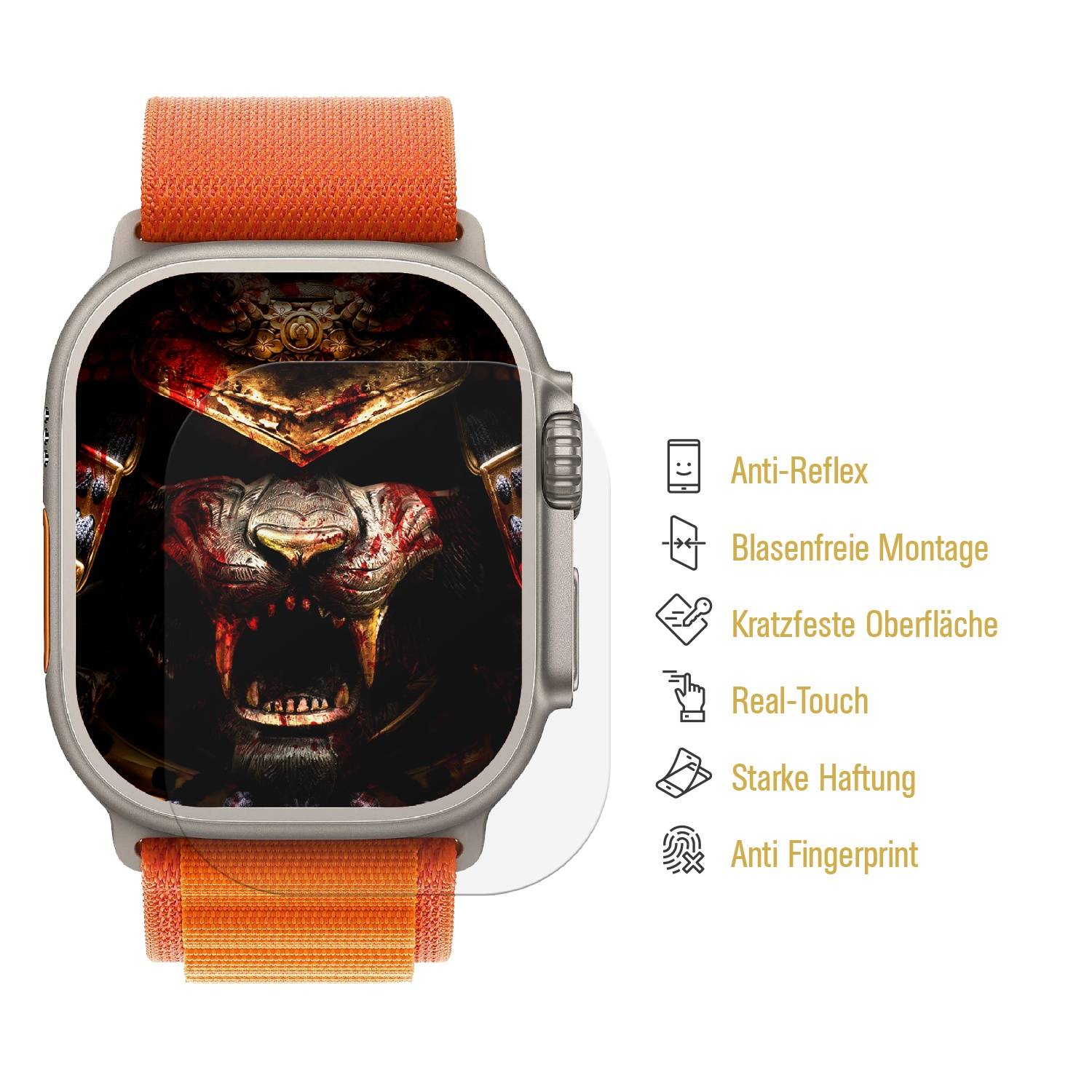 2x 9H Panzernanoglas für Apple Watch Ultra 49mm MATT FLEXIBLER Displayschutz Schutzglas Panzerglas Schutzfolie Panzeschutzglas Glasfolie