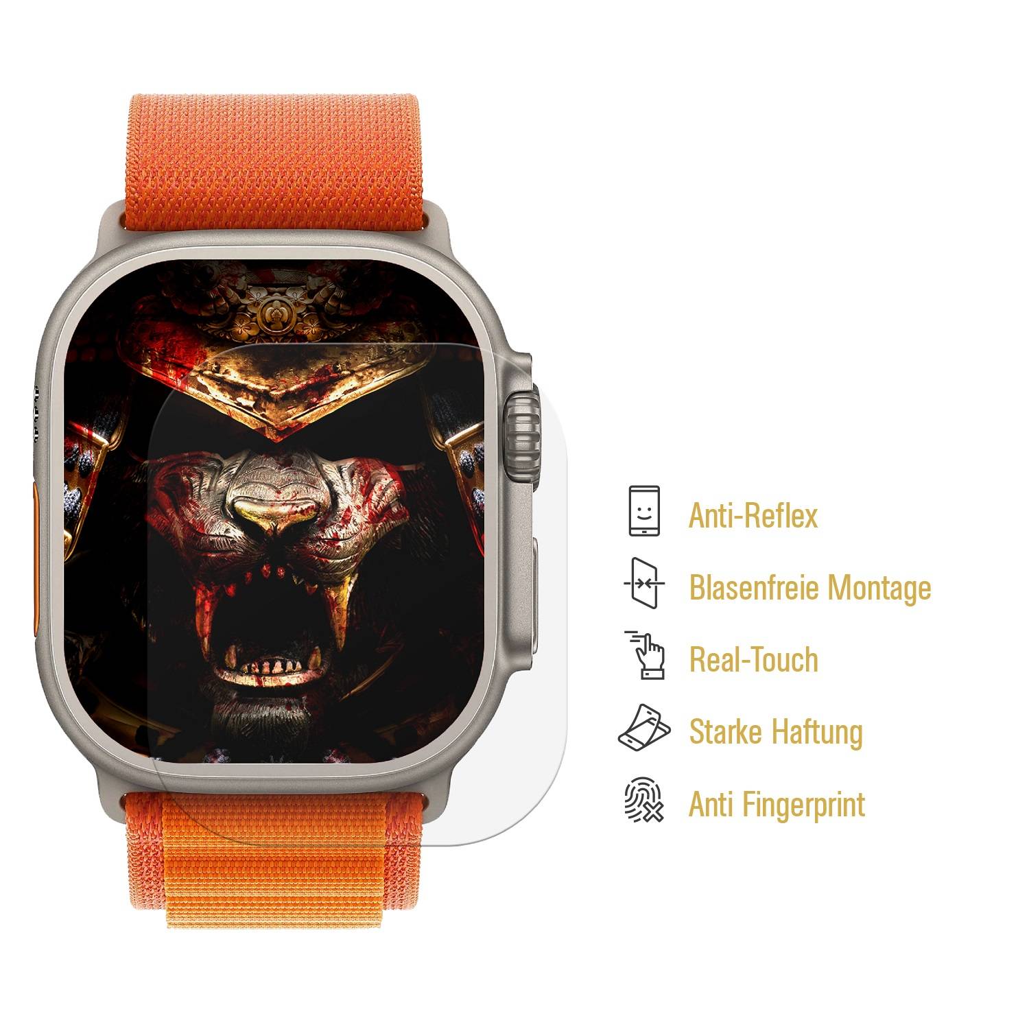 5x Displayschutzfolie für Apple Watch Ultra 49mm PREMIUM MATT ENTSPIEGELT Displayschutz Schutzfolie Folie