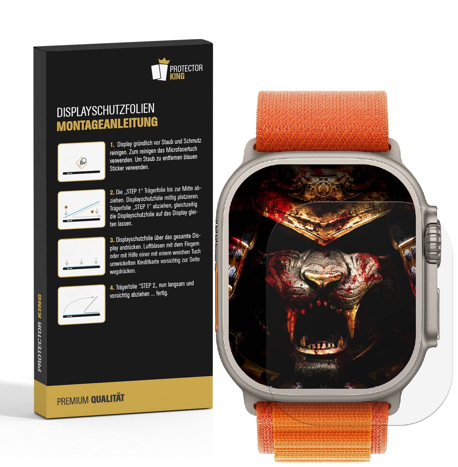 3x Displayschutzfolie für Apple Watch Ultra 49mm PREMIUM Displayschutz Schutzfolie 3D KLAR Folie
