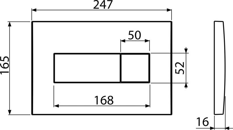 Alcadrain WC - Betätigungsplatte M371 Chrom-Glanz