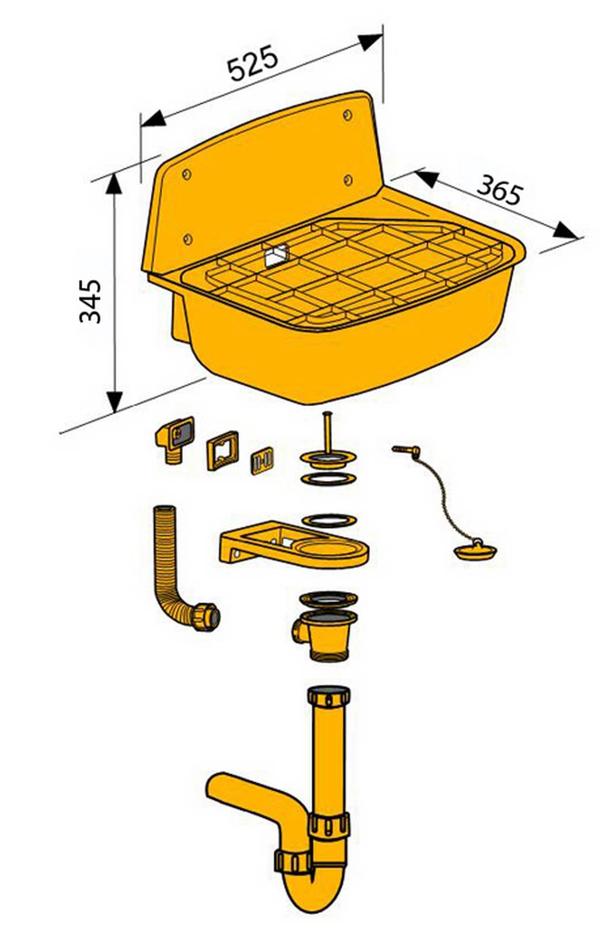 Haas Wandausgussbecken - komplett - granit Sanit LISA
