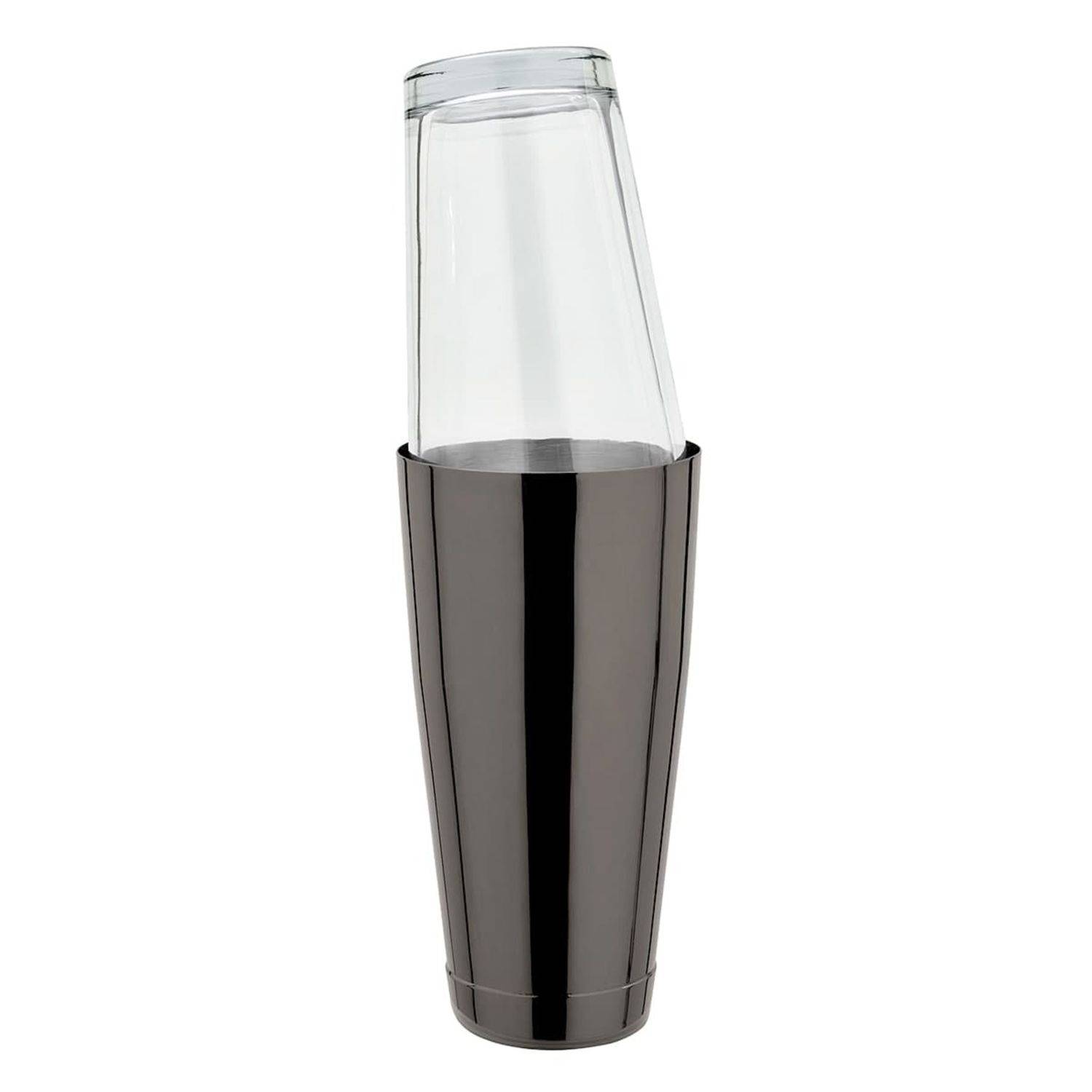 Boston Shaker 28oz. - Edelstahl - GMB - Gunmetal black mit original amerikanischen Mixing Glas