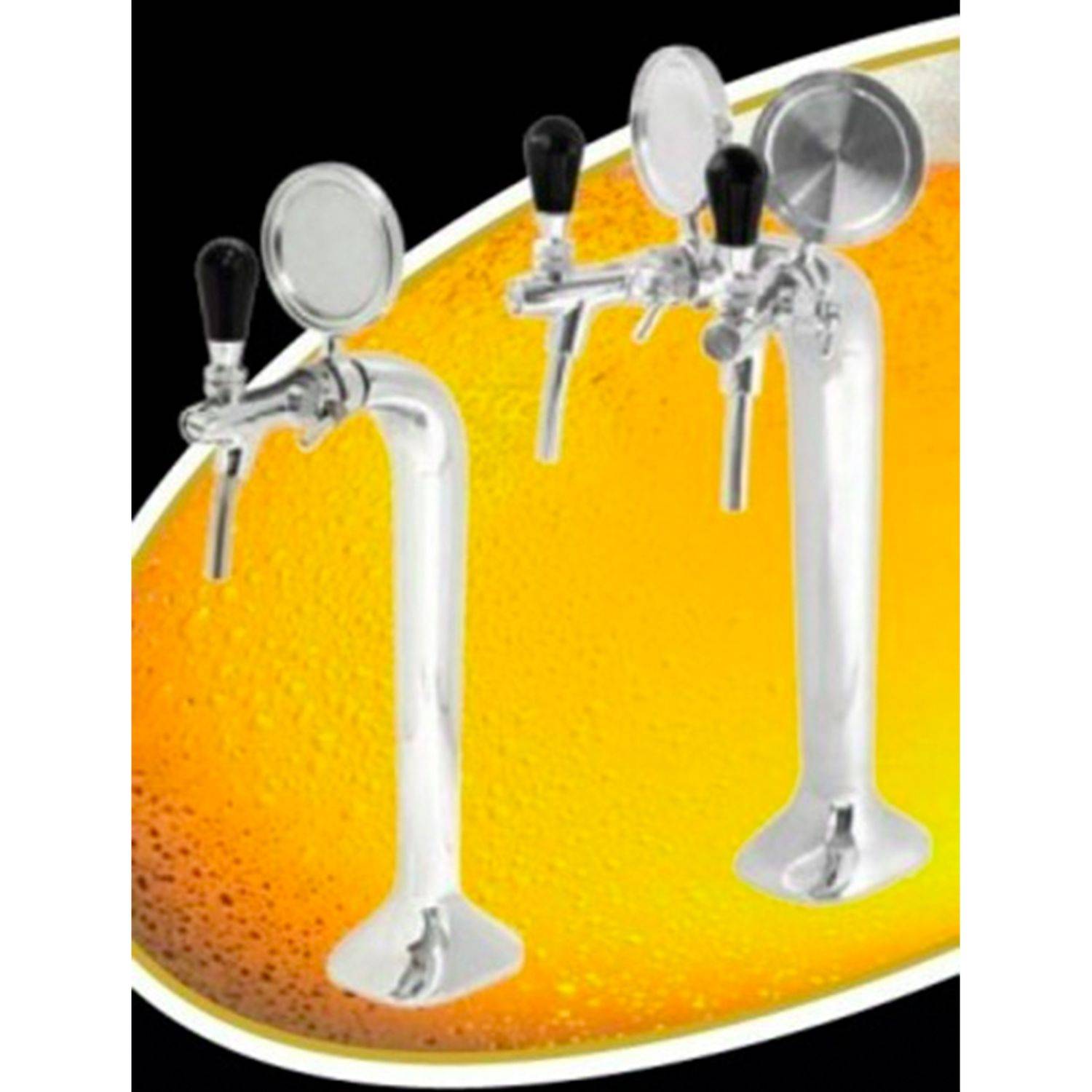 Schanksäule, Bierzapfsäule, Chrom, 2-leitig