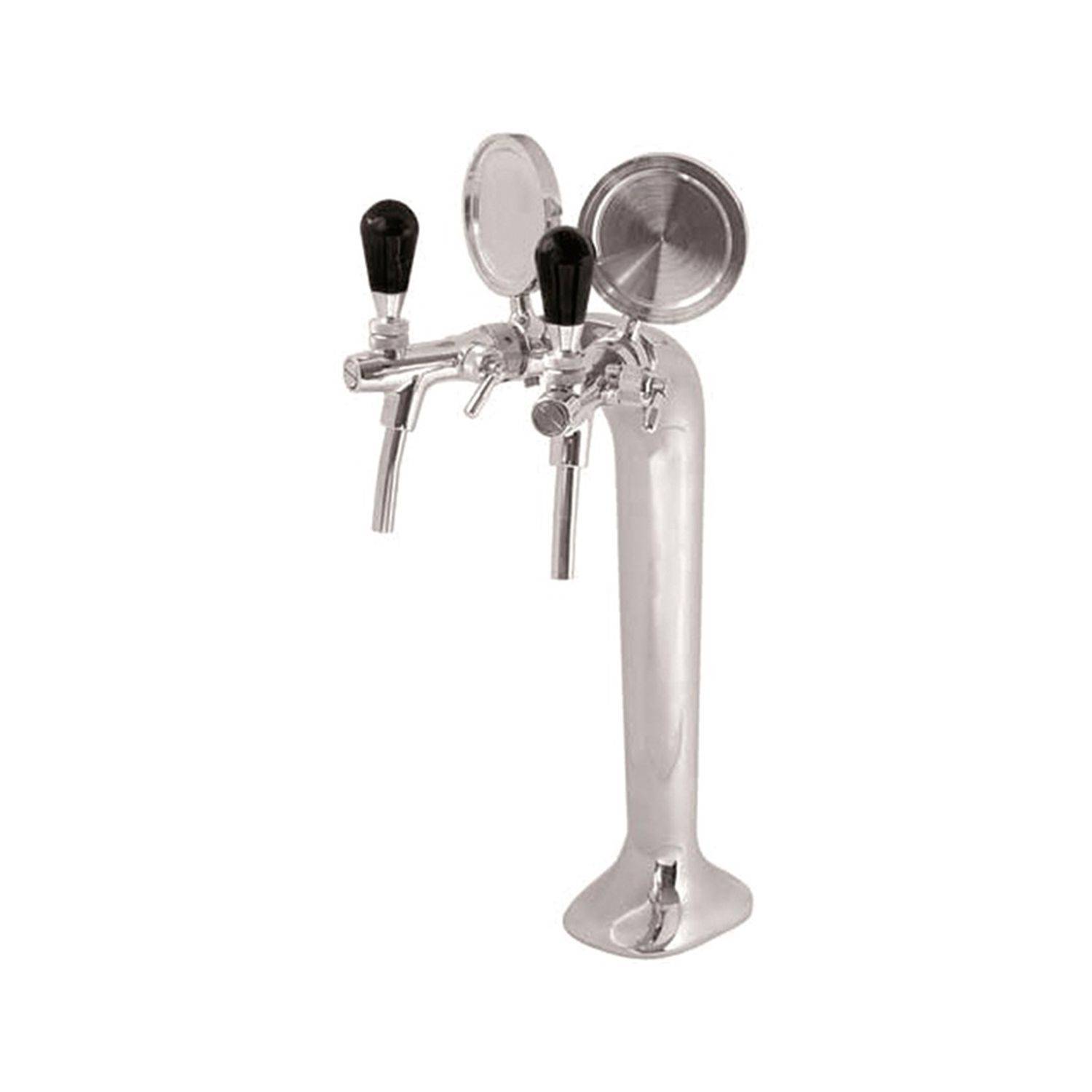 Schanksäule Chrom 2-leitig, elegant, "Topp-Qualität!" (Paketpreis)