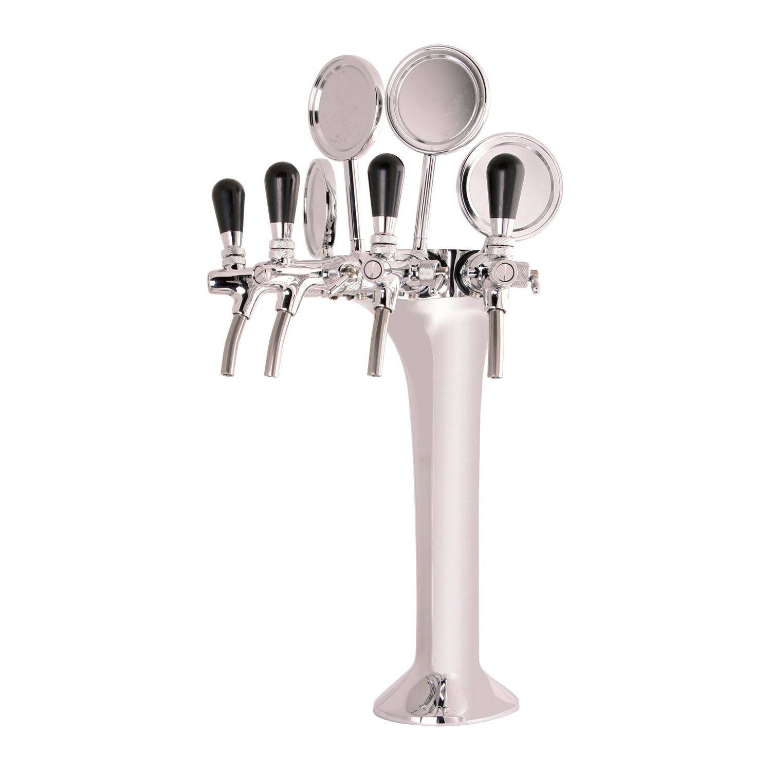 Schanksäule Chrom 4-leitig, elegant, "Topp-Qualität!"