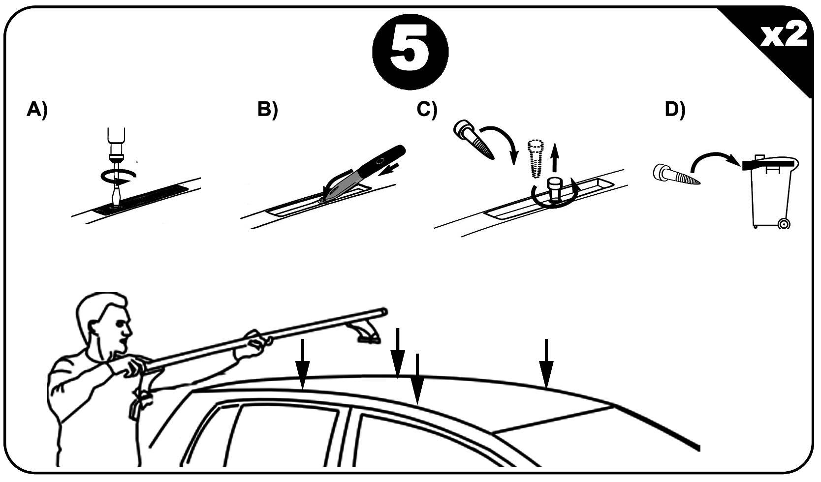 Dachbox VDPCA320 320Ltr carbonlook + Stahl Dachträger Aurilis VDP kompatibel mit für Ford Focus II Kombi (5Türer) 2004-2011