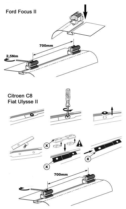 Dachträger TREK kompatibel mit für Citroen C8 ab 02 kompatibel mit für Fiat Ulysse II 02-10 kompatibel mit für Ford Focus II 04-11 Alu