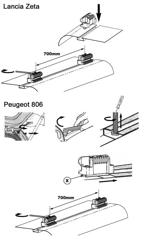 Dachträger Relingträger Aurilis Trek kompatibel mit für Lancia Zeta 95-02 kompatibel mit für Peugeot 806 94-02 Alu