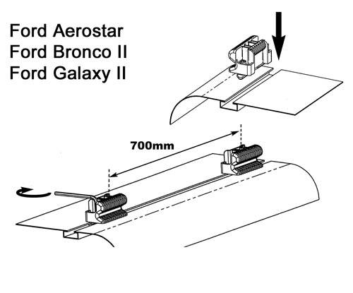 Dachträger Relingträger Trek kompatibel mit für Ford Aerostar 86-97 Bronco 85-90 Galaxy ab 06 Alu