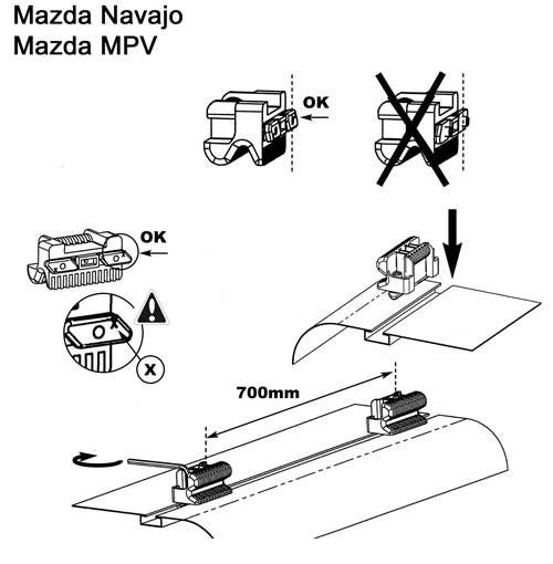 Dachträger Aurilis Trek kompatibel mit für Mazda MPV (5 Türer) 99-05 Navajo (5 Türer) bis 94 Alu