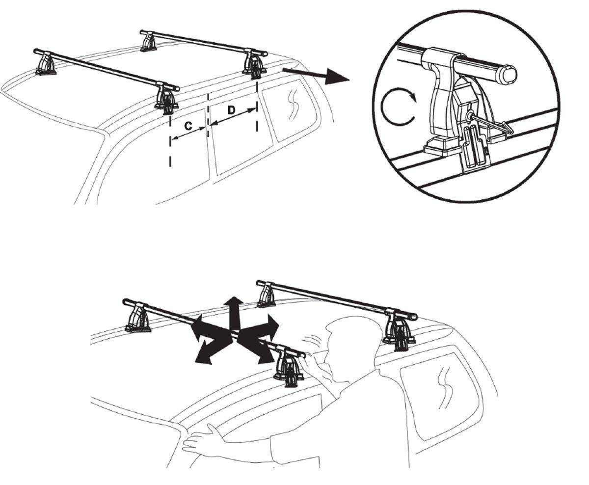 Aurilis Dachträger Easy One kompatibel mit für BMW 2er Active Tourer (Kompaktvan 5 Türer) ab 2014