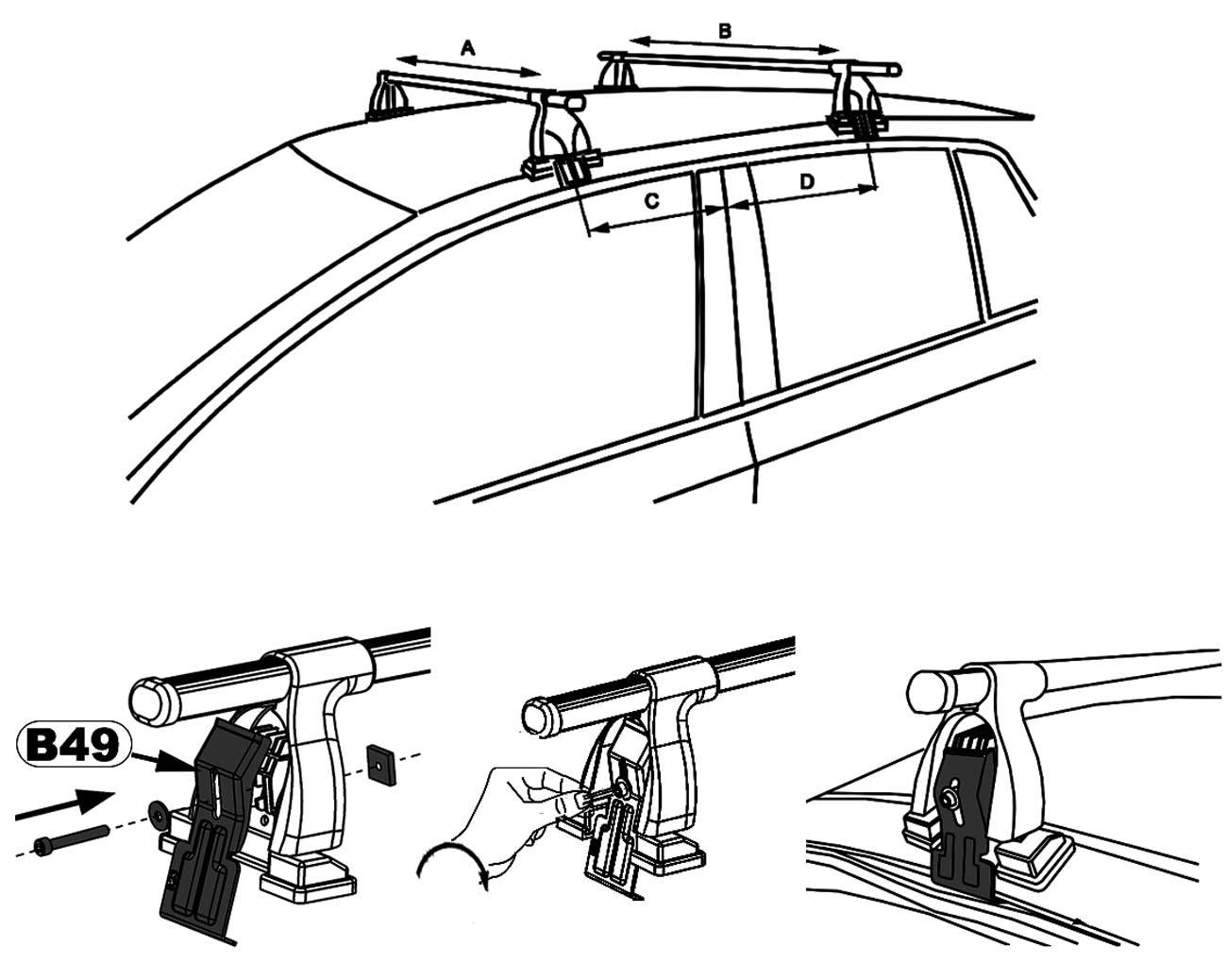 Aurilis Dachträger Easy One kompatibel mit für Ford Focus (Schrägheck 5 Türer) 10/1998-11/2004