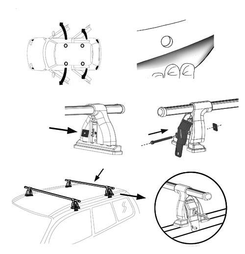 Dachträger AURILIS EASY ONE kompatibel mit für Peugeot 405 1987-1996