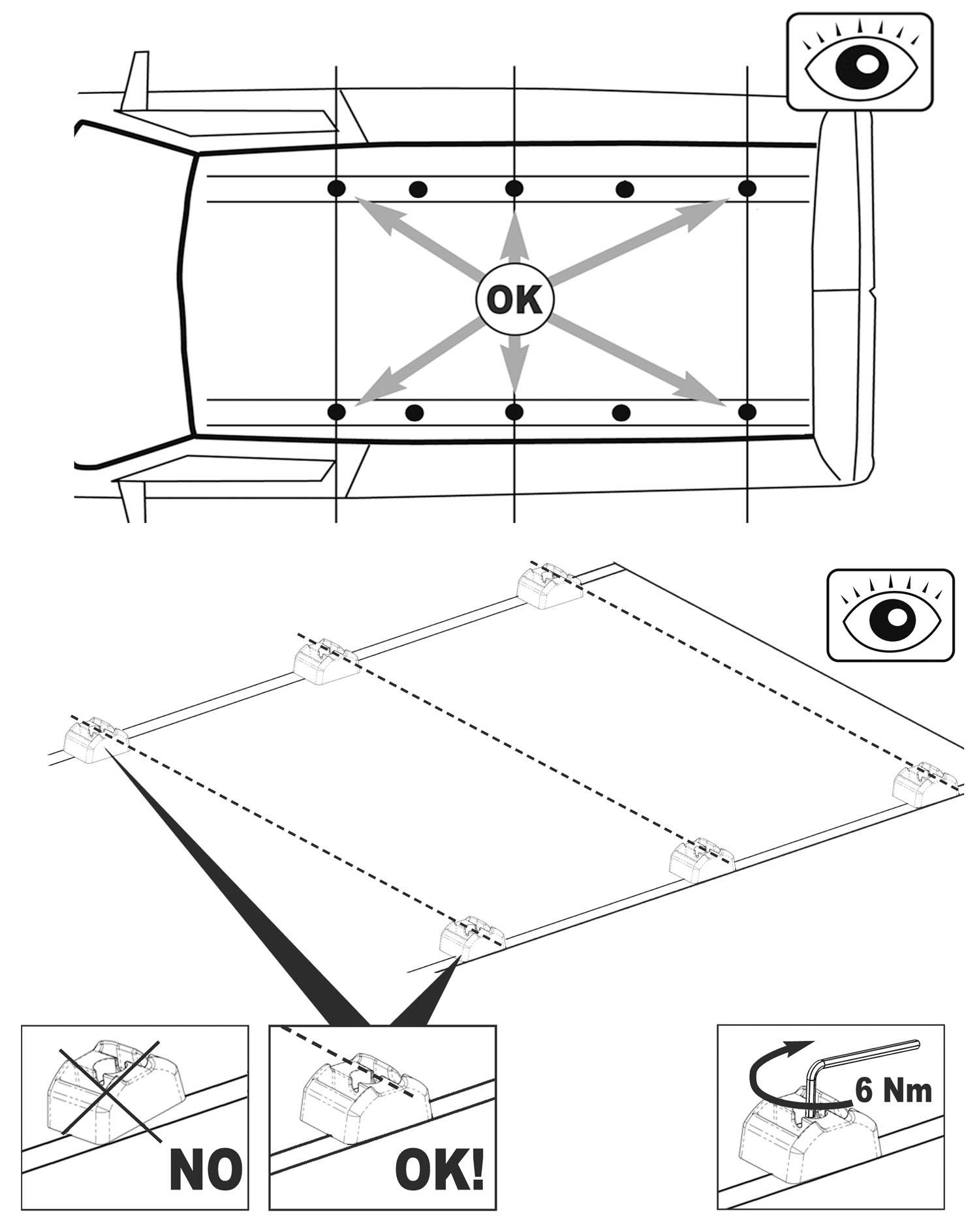 Dachträger Dachpackträger Aurilis Pro kompatibel mit für Citroen Jumpy 06/94-01/07 3 Stangen 150kg