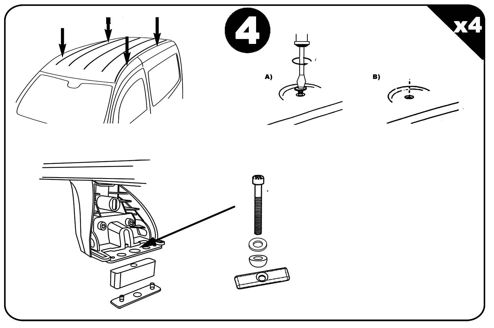 Dachträger Aurilis VDP kompatibel mit für VW Caddy (3-5 Türer) ab 2003