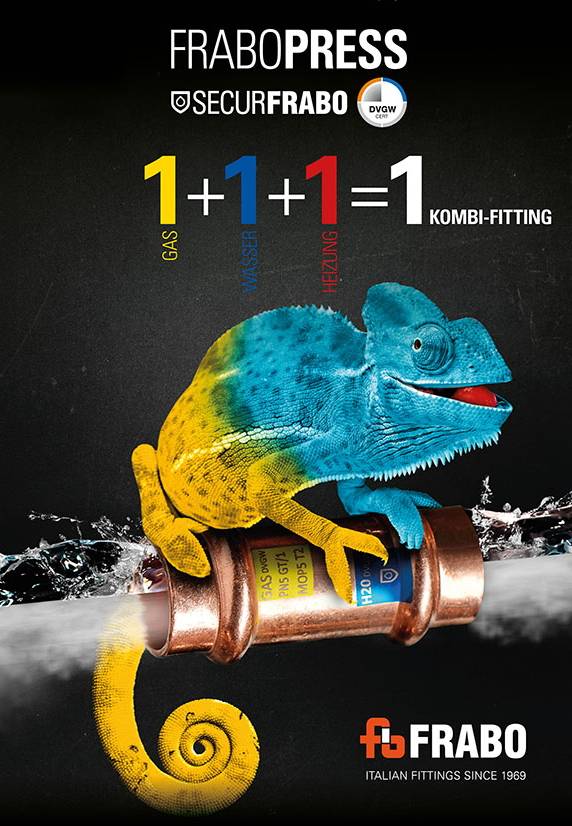 1/2x28 T-Stück Rotguss 90° I/I-IG Kombifitting Frabo DVGW