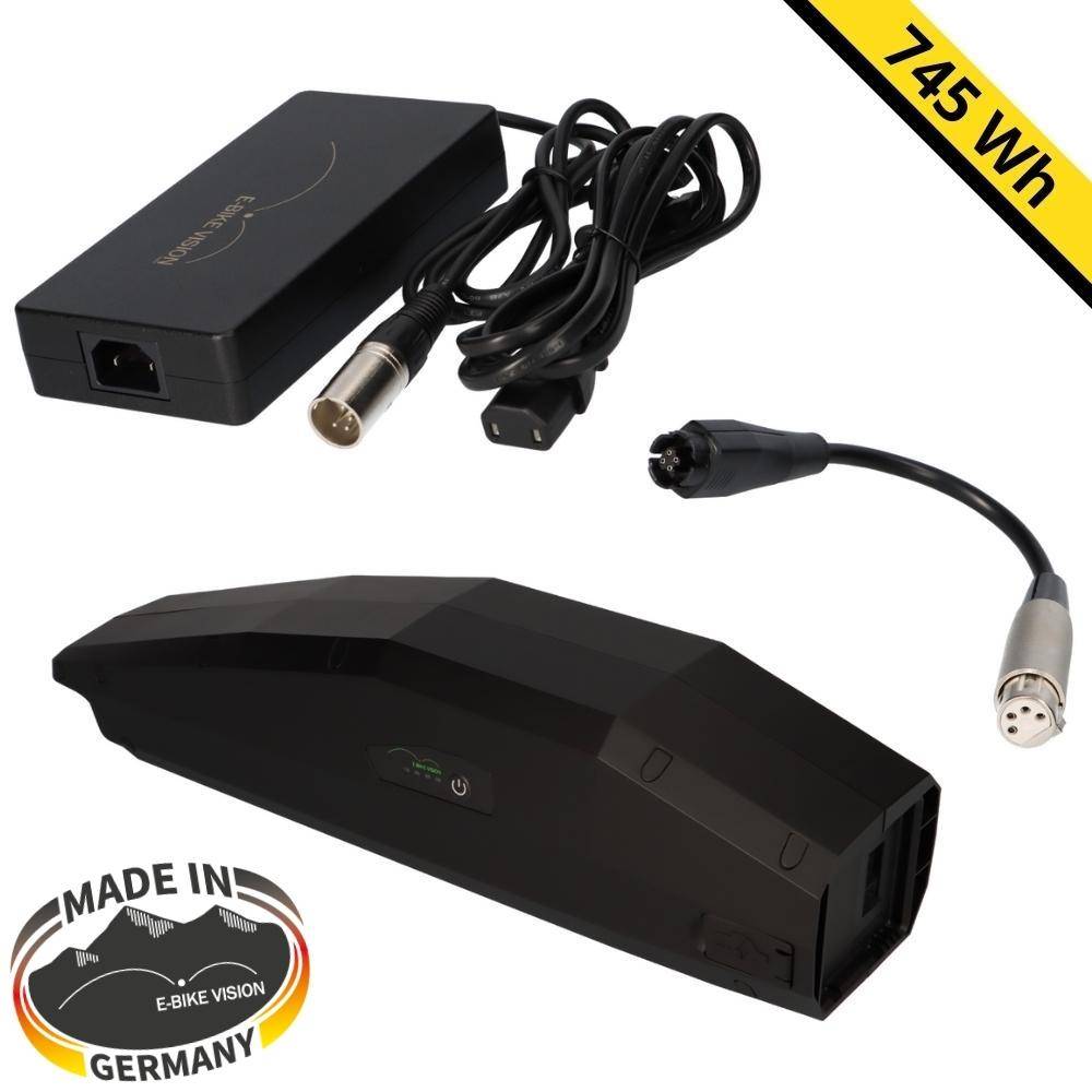 SET E-Bike Akku 36 Volt 20,7Ah 745Wh für Yamaha + Ladegerät 6A + Adapter