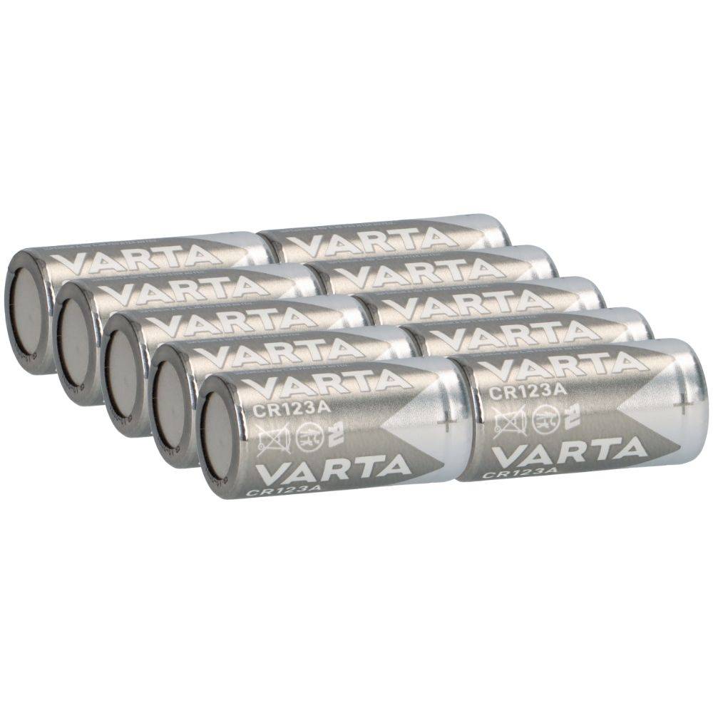 10x VARTA CR123A Lithium Batterie 3V 1480 mAh – CR17345 – 1er Blister
