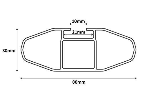 Dachbox VDPMAA580 + Alu Relingträger kompatibel mit für Opel Astra Sportstourer ab 04 aufliegend