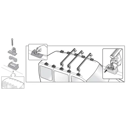 Dachträger Menabo Tema kompatibel mit für Renault Kangoo 1998-2007 Aluminium Dachträger Menabo Tema kompatibel mit für Renault Kangoo 1998-2007 Aluminium