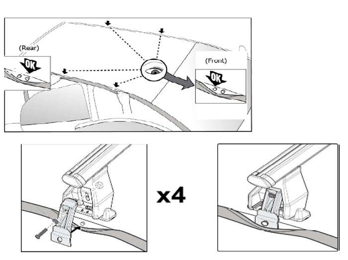 Dachträger Menabo Tema kompatibel mit für Lancia Lybra (Kombi 5 Türer) 1999-2005