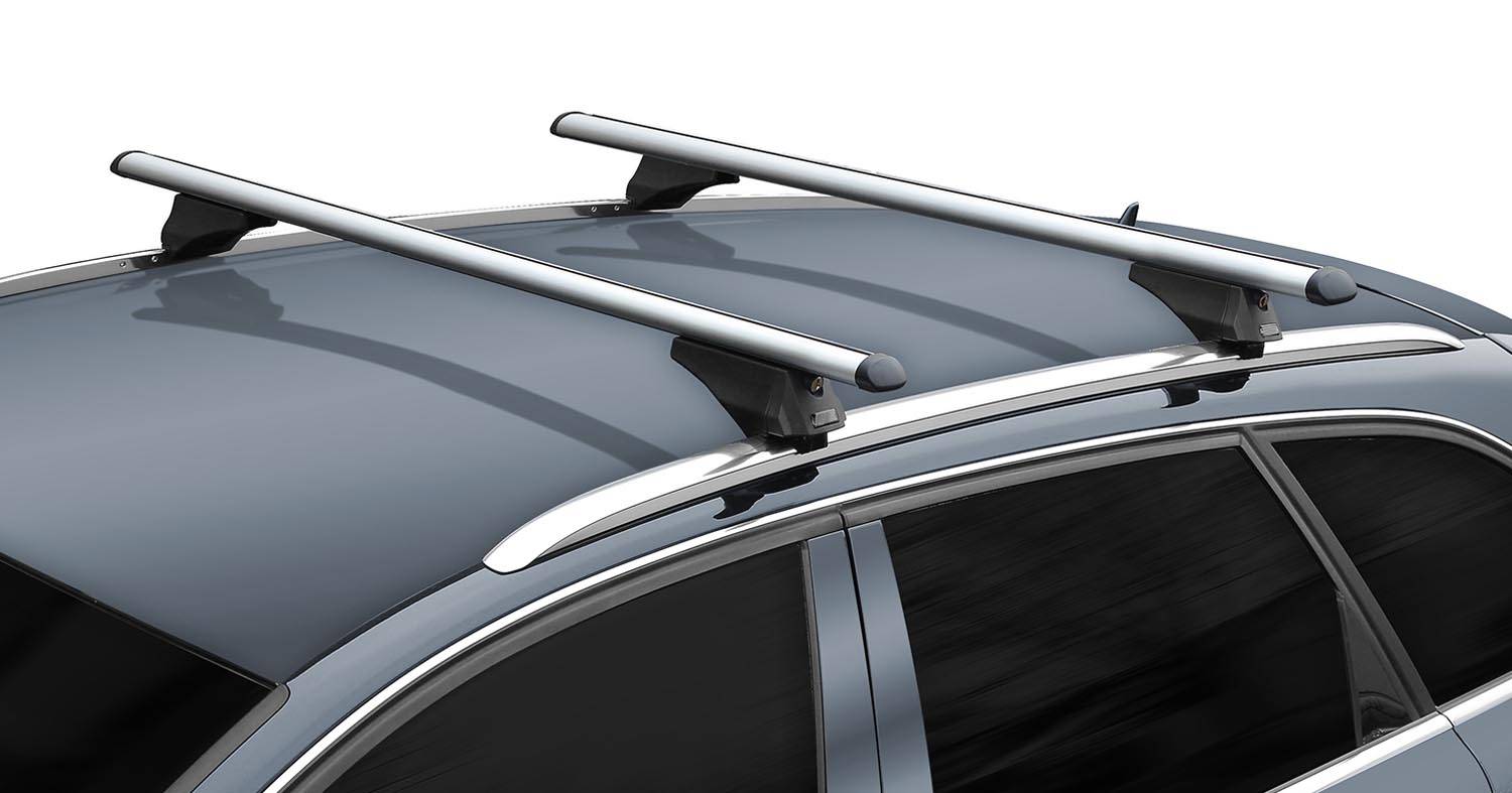 Alu Dachträger Tiger silber kompatibel mit für Audi A6 (4G) Avant ab 2011 aufliegende Dachreling