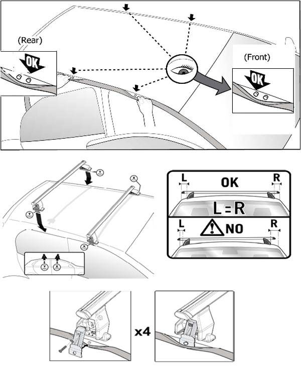 Dachträger Menabo Tema kompatibel mit für VW Bora (Stufenheck 4 Türer) 1998-2003