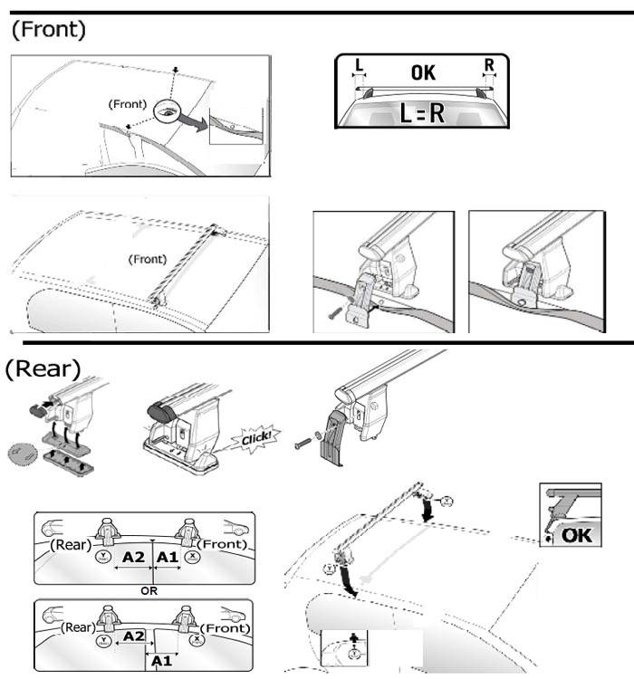 Dachträger Menabo Tema kompatibel mit für VW Golf IV (Schrägheck 3 Türer) 1998-2003 Aluminium