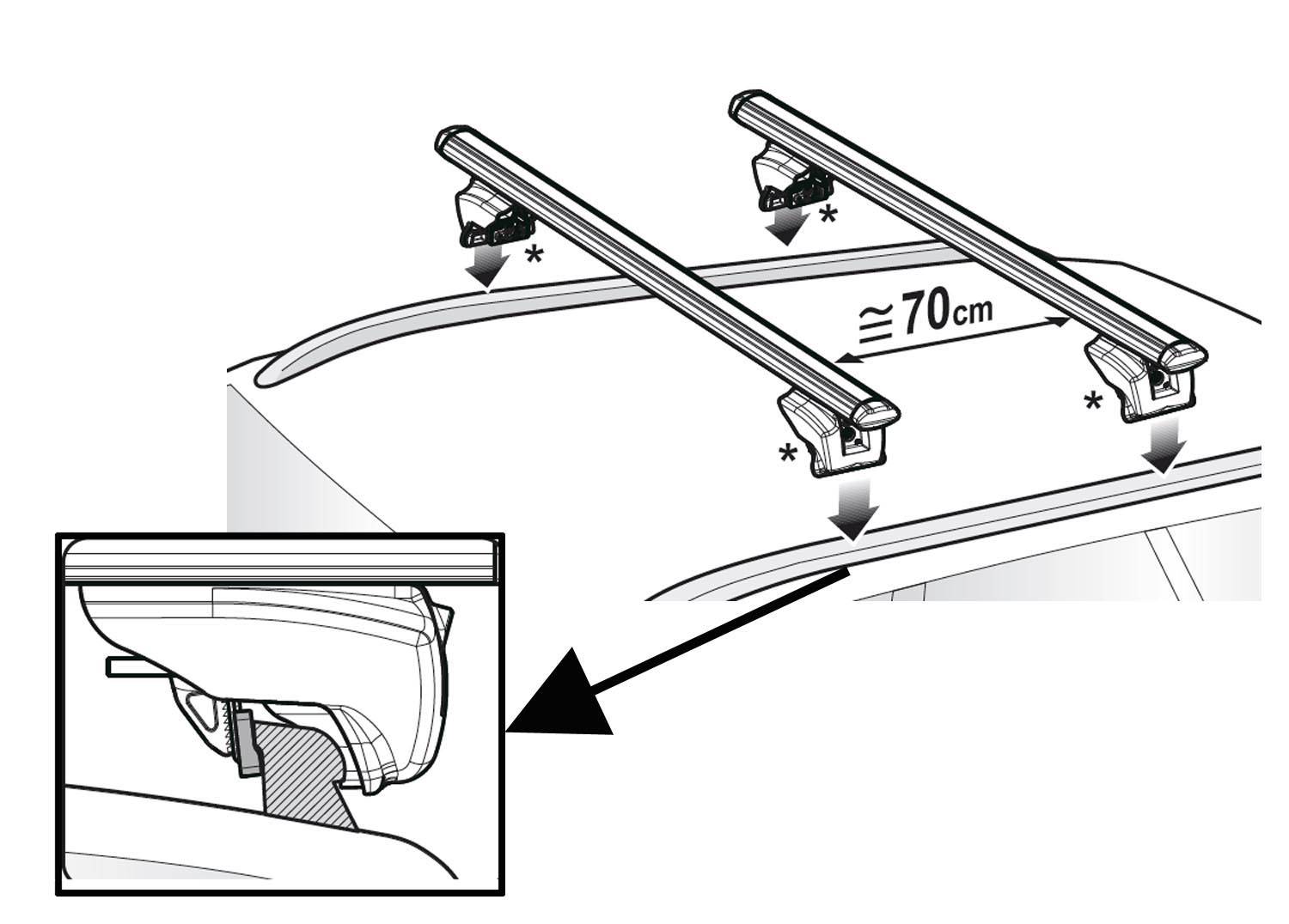 Alu Dachträger Relingträger Lince kompatibel mit für BMW 5er Touring/Kombi ab 10 aufliegende Reling
