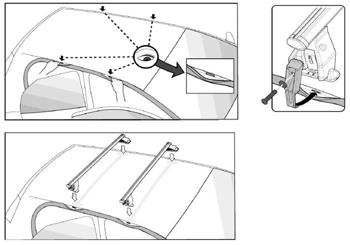 Dachträger Menabo Tema kompatibel mit für Fiat Punto II (Steilheck 5 Türer) 1999-2007