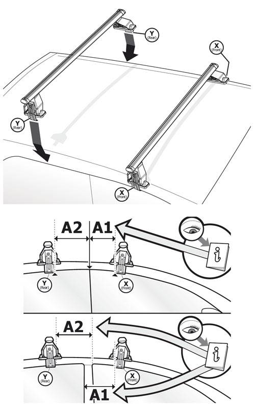 Dachträger Menabo Tema kompatibel mit für BMW X3 (SUV 5 Türer) 2004-2010