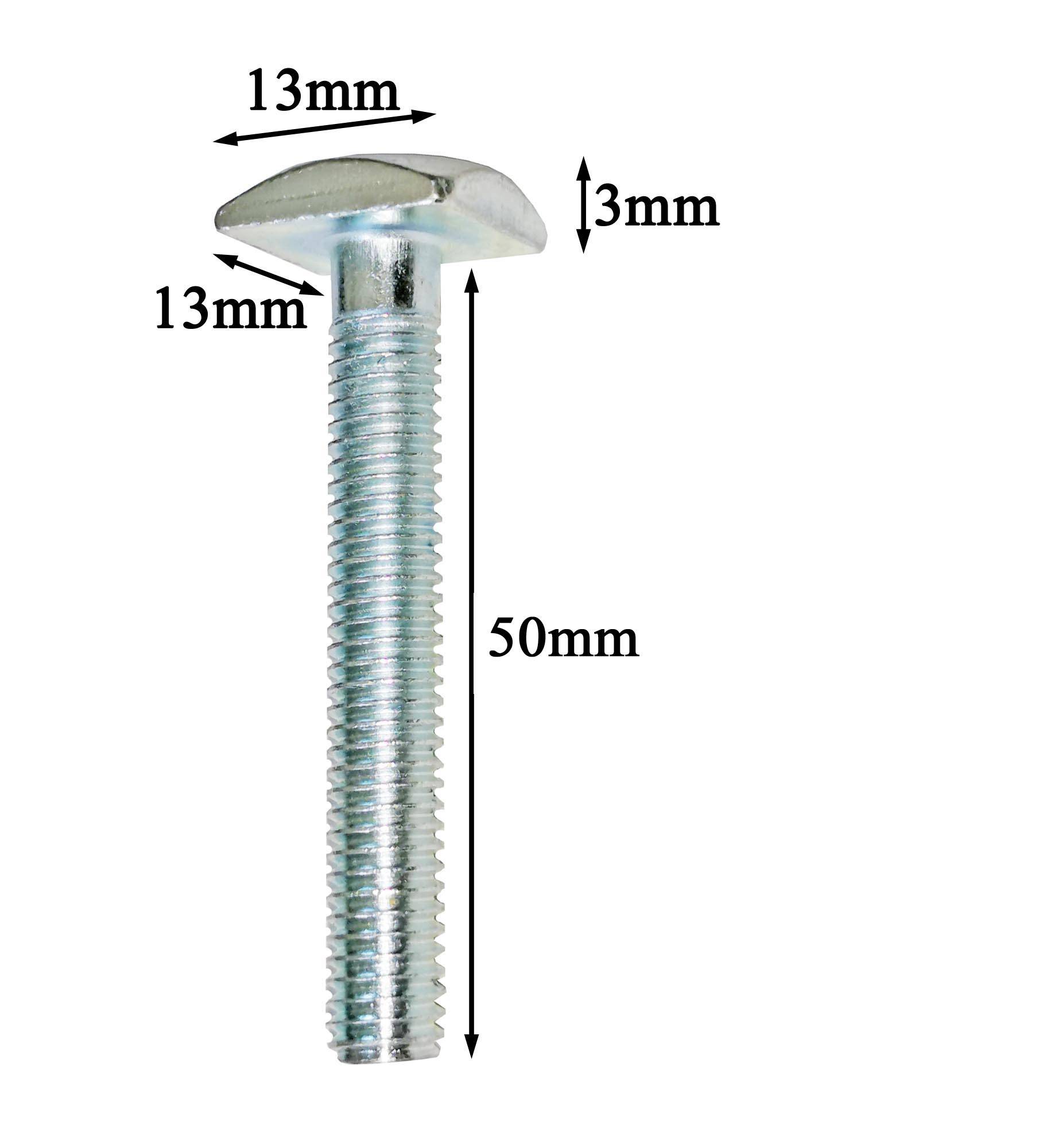 4 Nutsteine M6x50mm Dachträger Relingträger T-Nut Adapter Nutensteine 13x13x3mm