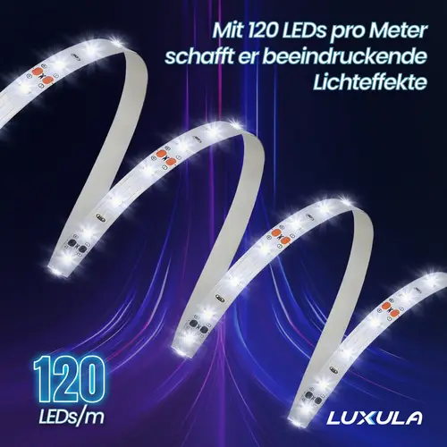 LUXULA LED-Strip, 5 m, neutralweiß, EEK: F, 24 V, 4500 K, 120-LED/m LUXULA LED-Strip, 5 m, neutralweiß, EEK: F, 24 V, 4500 K, 120-LED/m