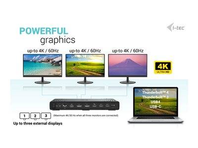 I-TEC USB-C Tripledock PD 100W Notebook, PC & Tablet Optionen & Zubehör Docking Notebooks & Tablets